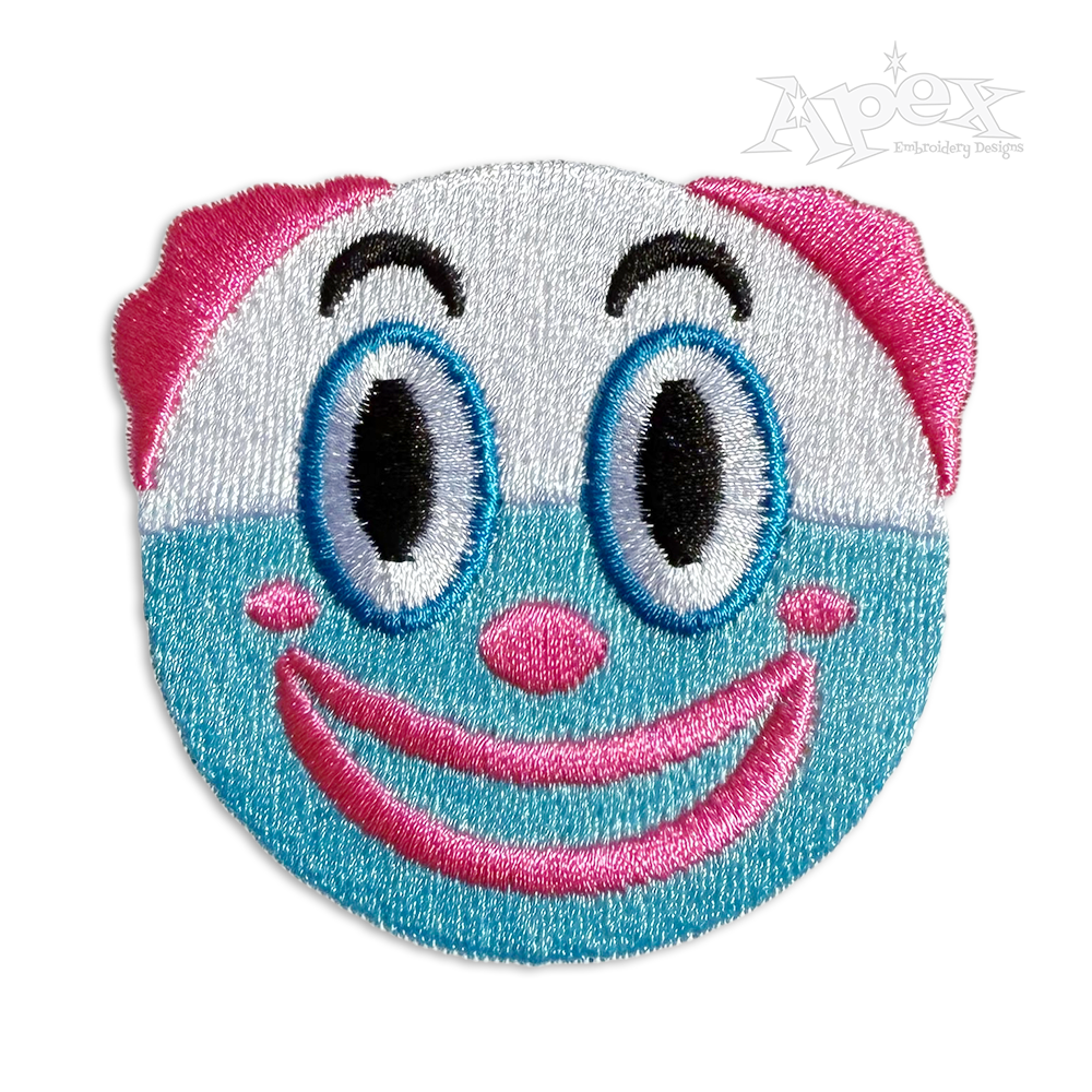 Happy Clown Face Machine Embroidery Design - Apex