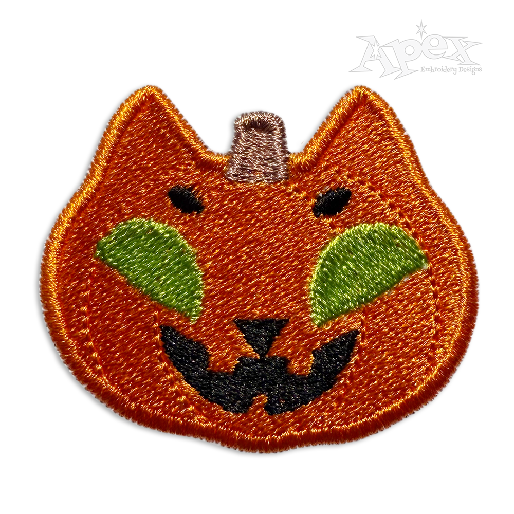 Cat in Pumpkin Shape Machine Embroidery Design by Apex