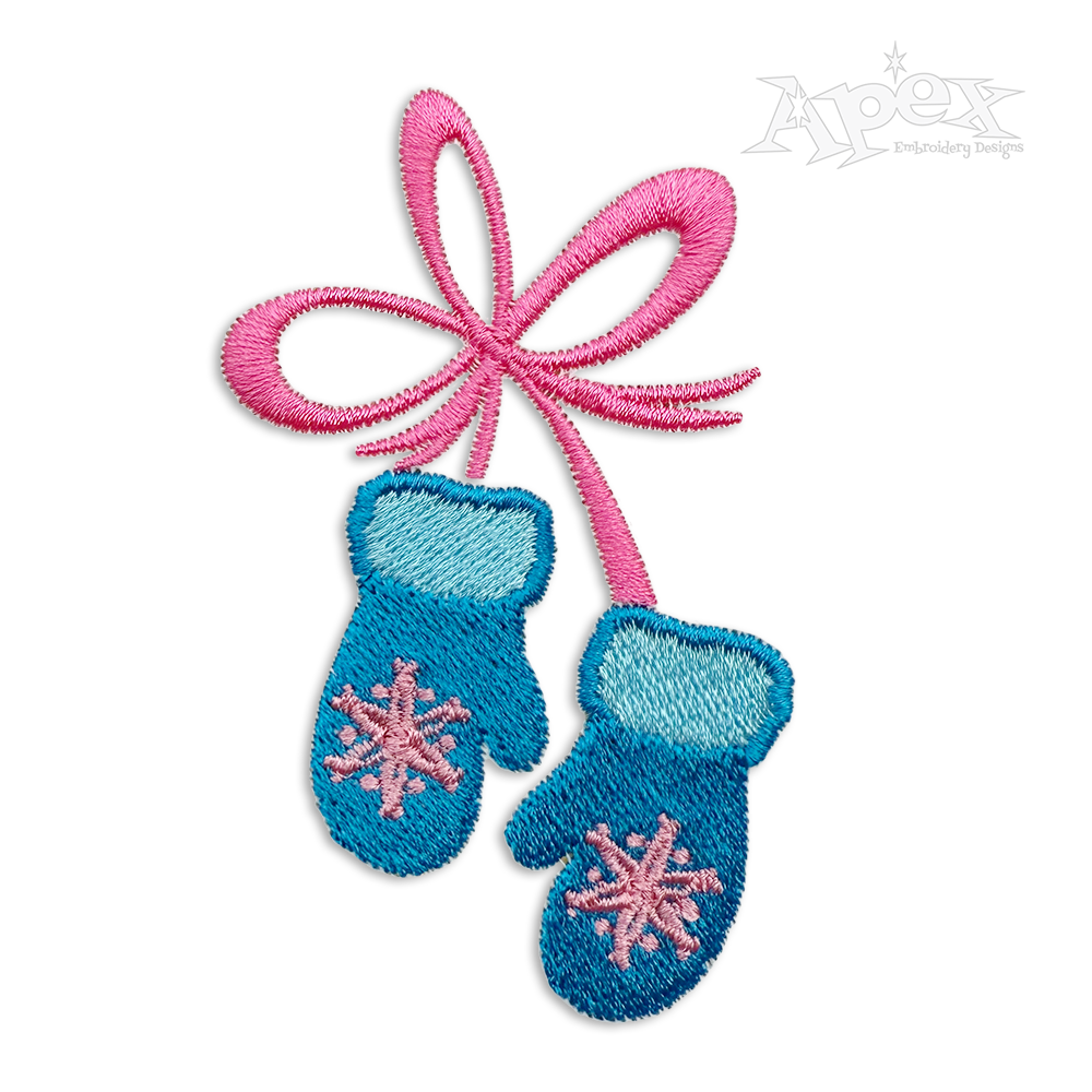 Winter Mitten Gloves Machine Embroidery Design - Apex