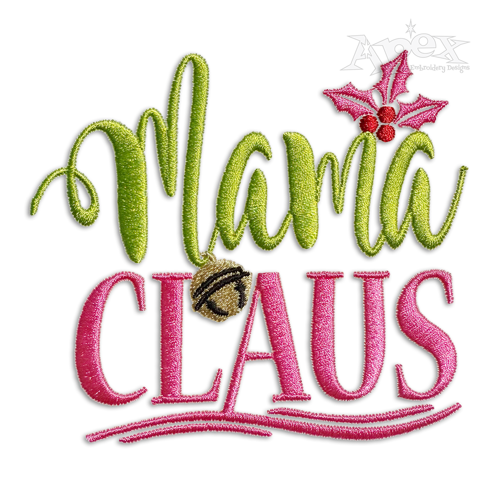 Mrs Mama Santa Claus Machine Embroidery Design by Apex