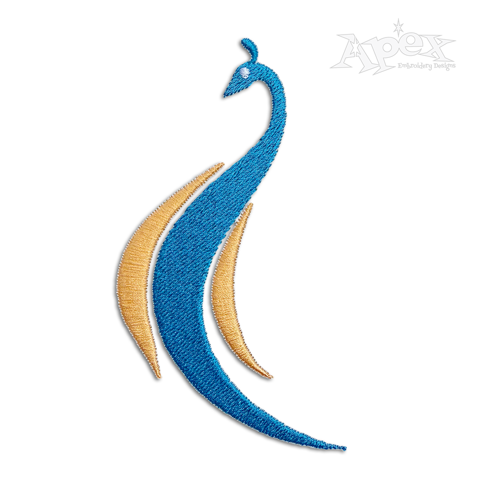 Peacock Bird Art Machine Embroidery Design by Apex