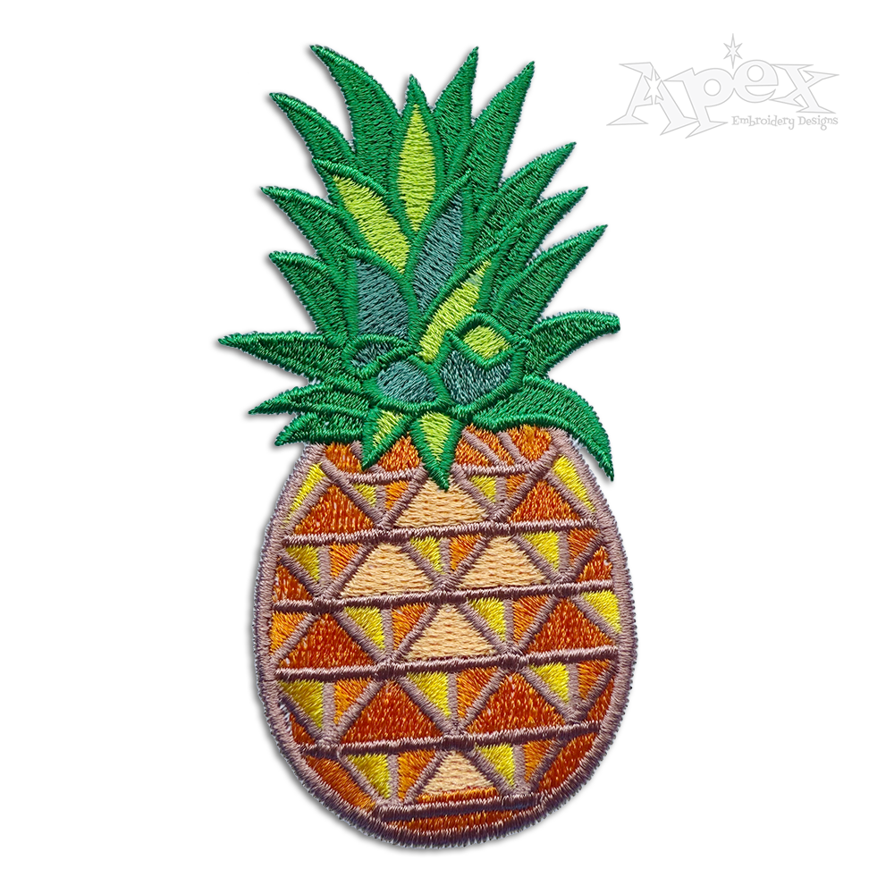 Pineapple Colors Machine Embroidery Design by Apex
