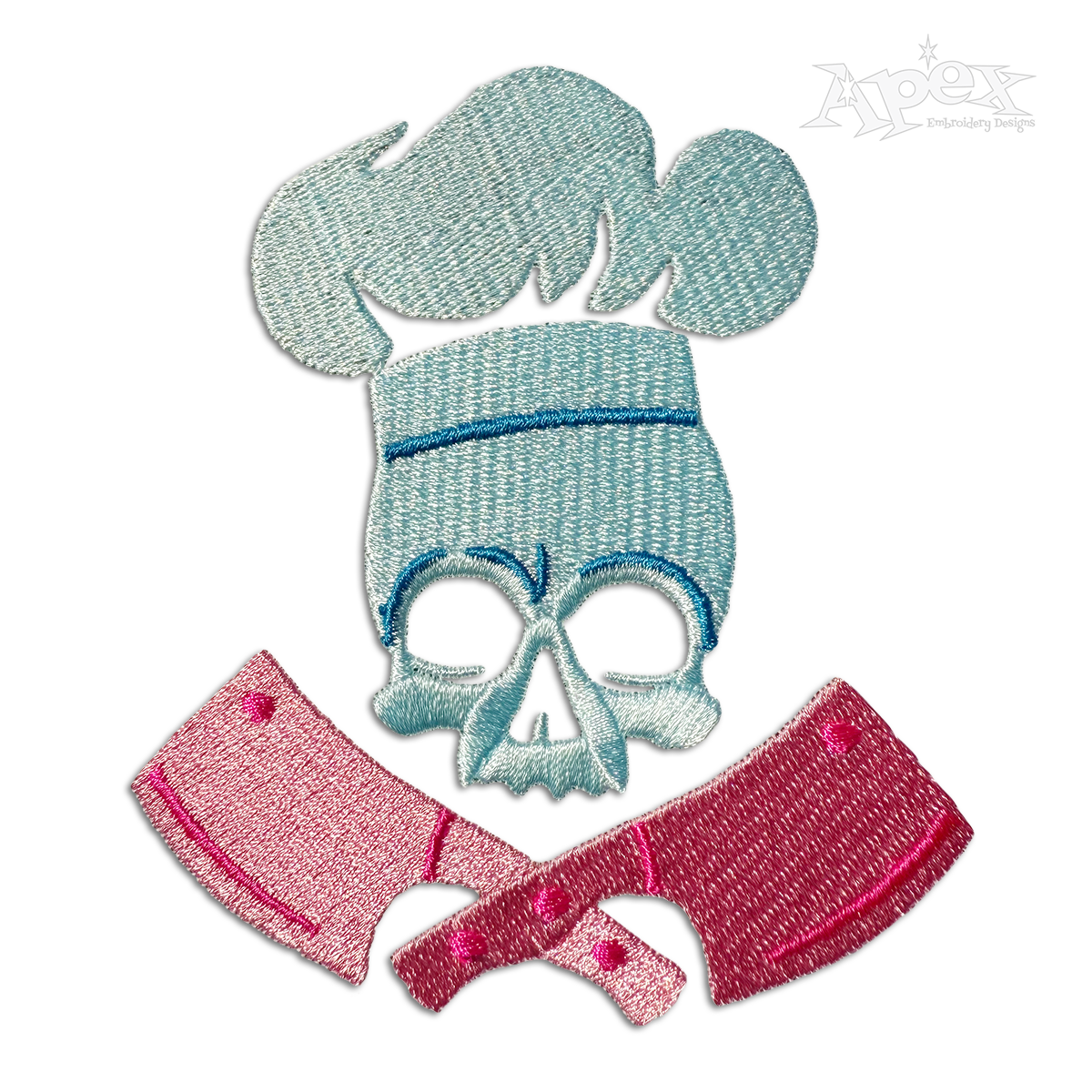 Cooking Skull Chef Hat Embroidery Design by Apex