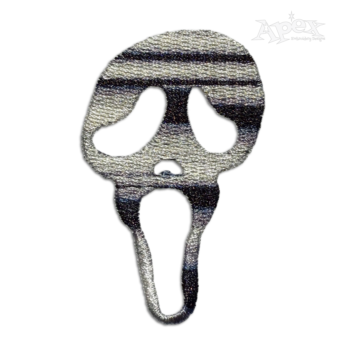 Scream Ghost Mask Logo Machine Embroidery Design by Apex
