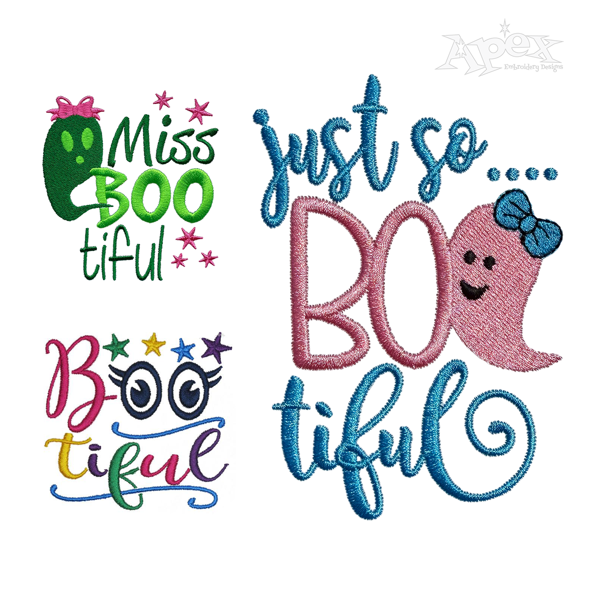 Boo-tiful Beautiful Pack Machine Embroidery Designs by Apex All