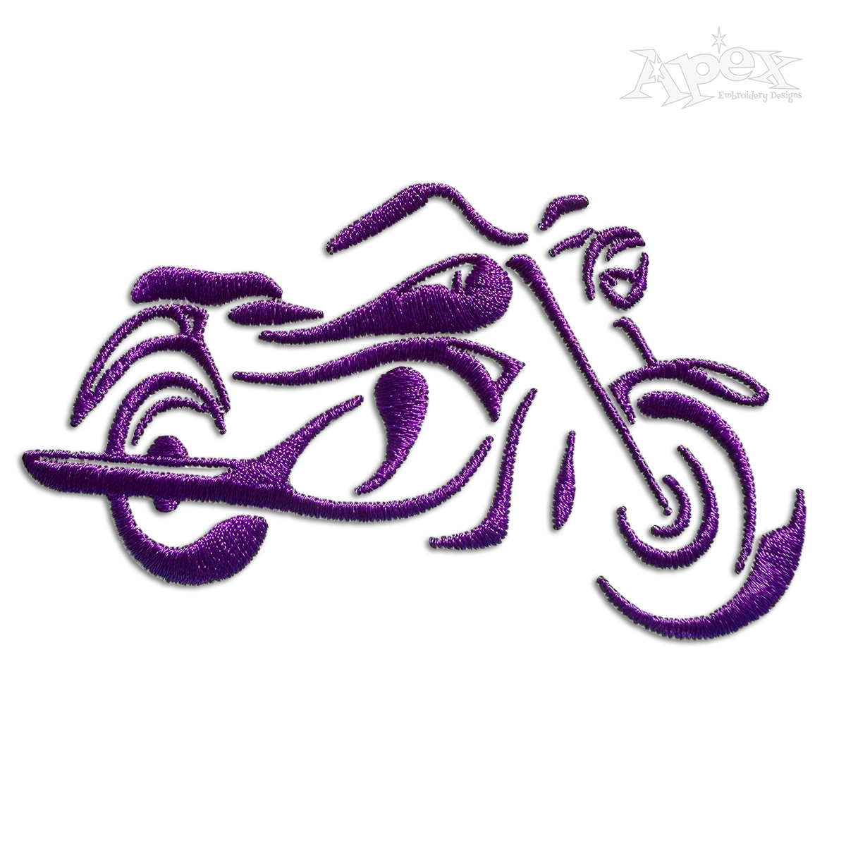 Motorcycle Outline Machine Embroidery Design by Apex 