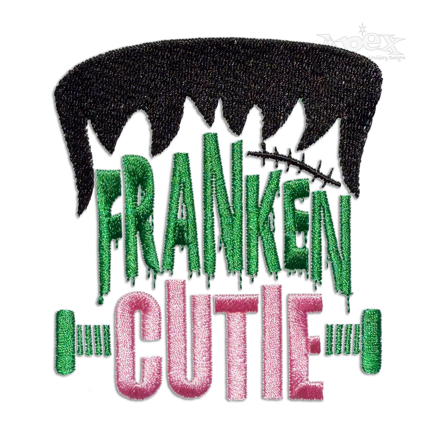 Franken Cute Machine Embroidery Design. Frankenstein 