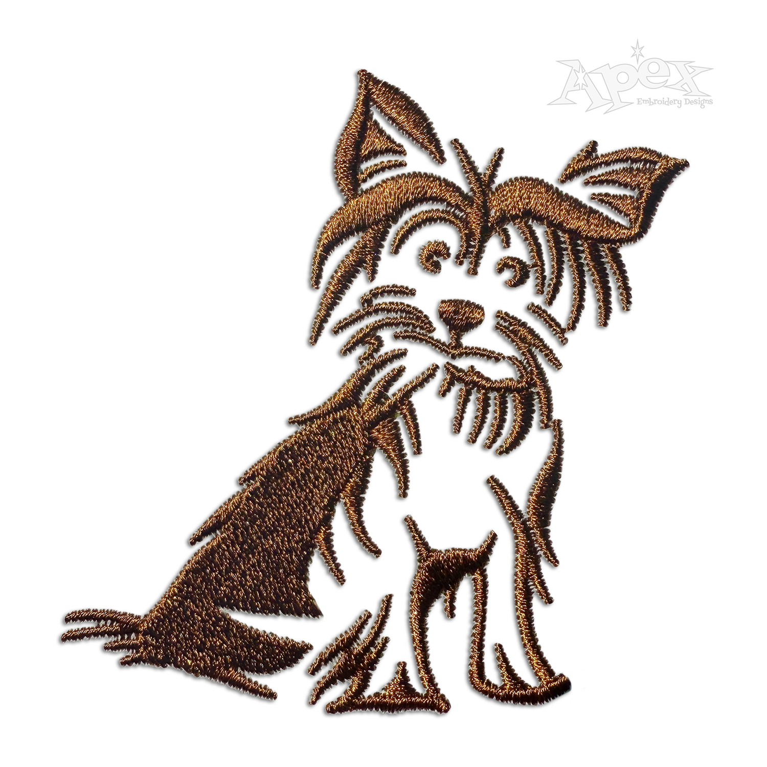 Yorkshire Terrier Yorkie Dog Machine Embroidery Design Digitizing by Apex