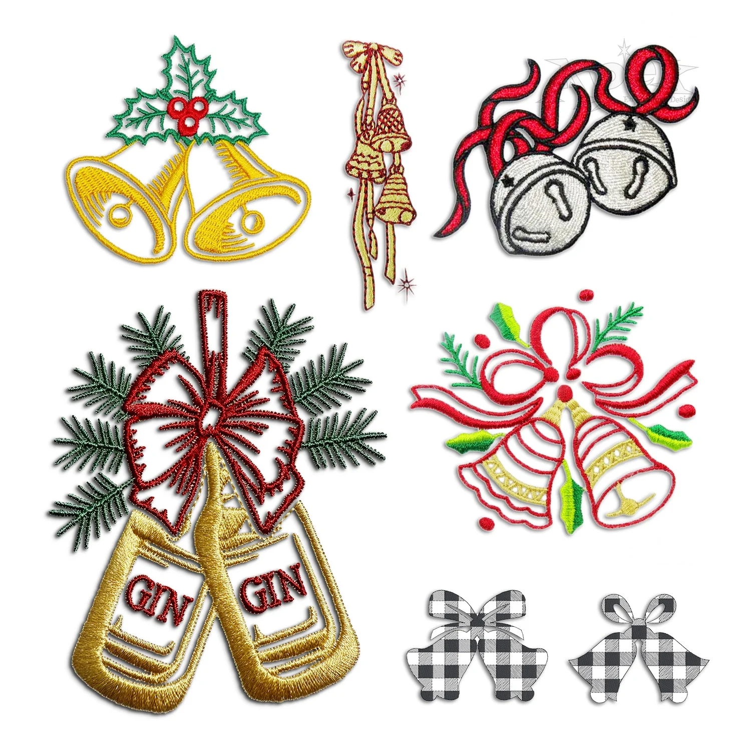 Christmas Jingle Bells Machine Embroidery Designs Digitized by Apex All